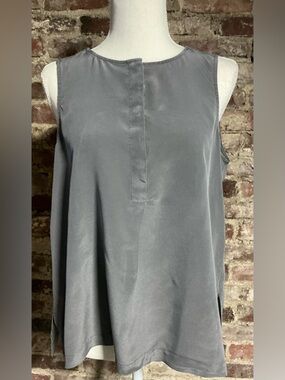 Madewell Gray 100% Silk Sleeveless Tank